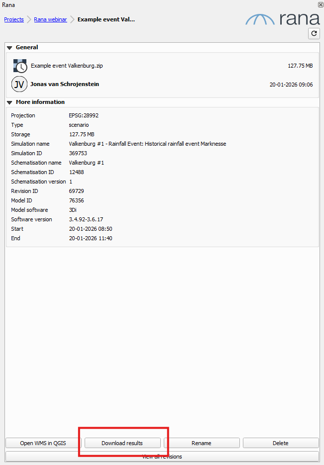 Detail page scenario results how to download results