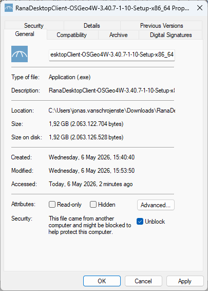 Settings in the Rana Desktop Client