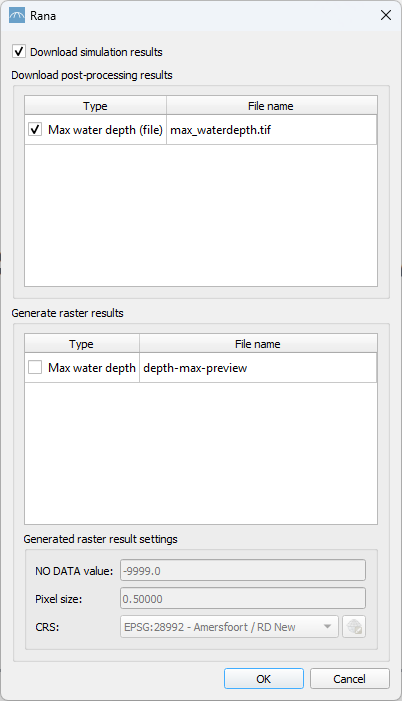 Results download detail page